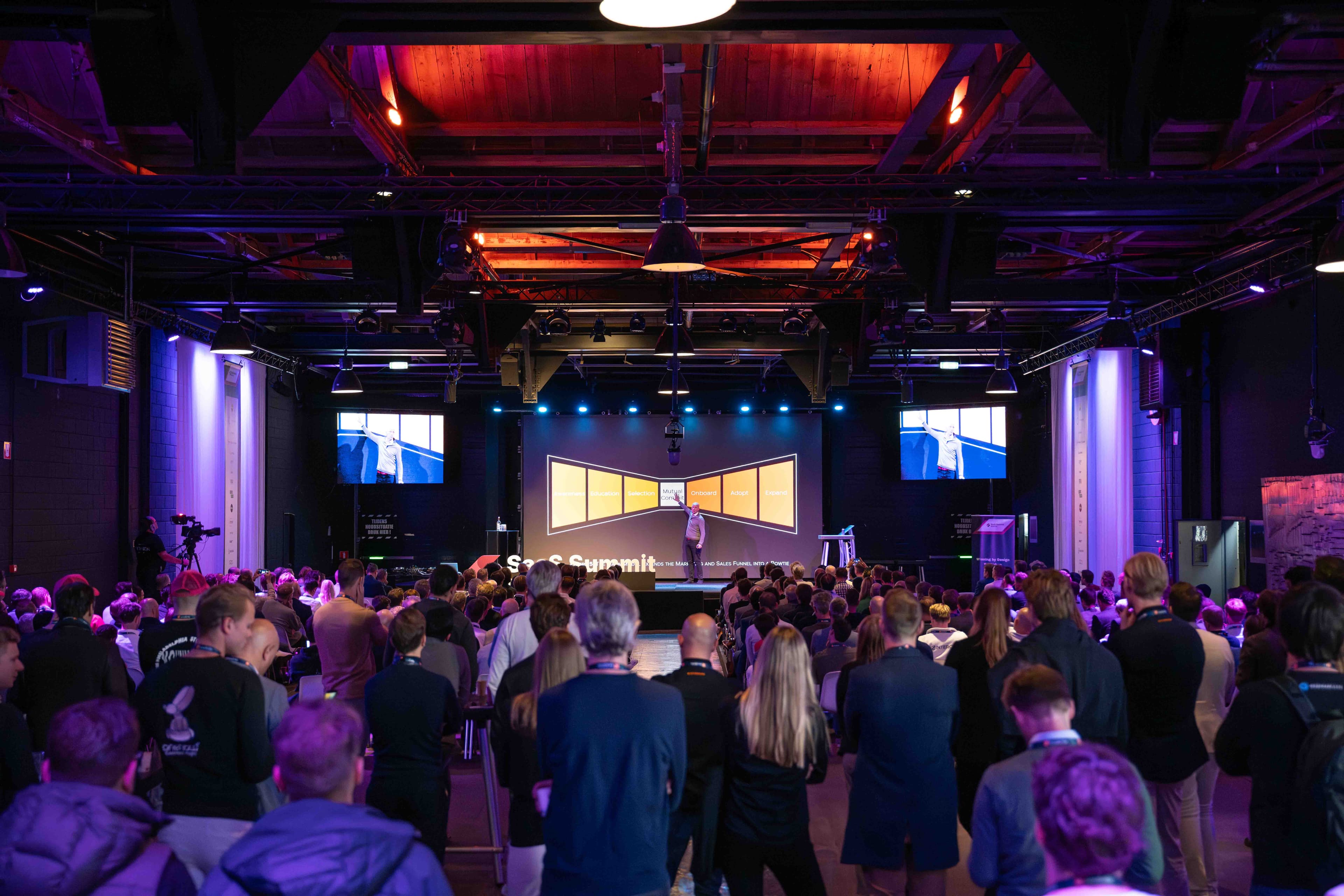 A keynote on the main stage at SaaS Summit Benelux in Amsterdam