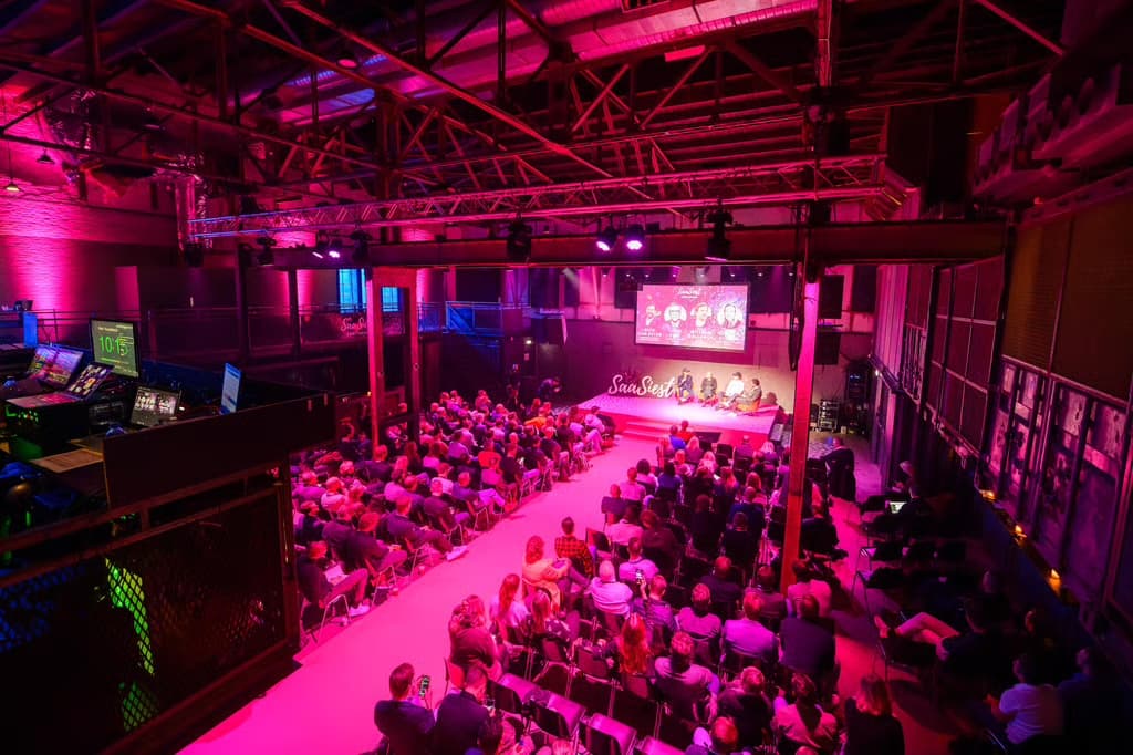 A panel session on the main stage at SaaSiest Amsterdam
